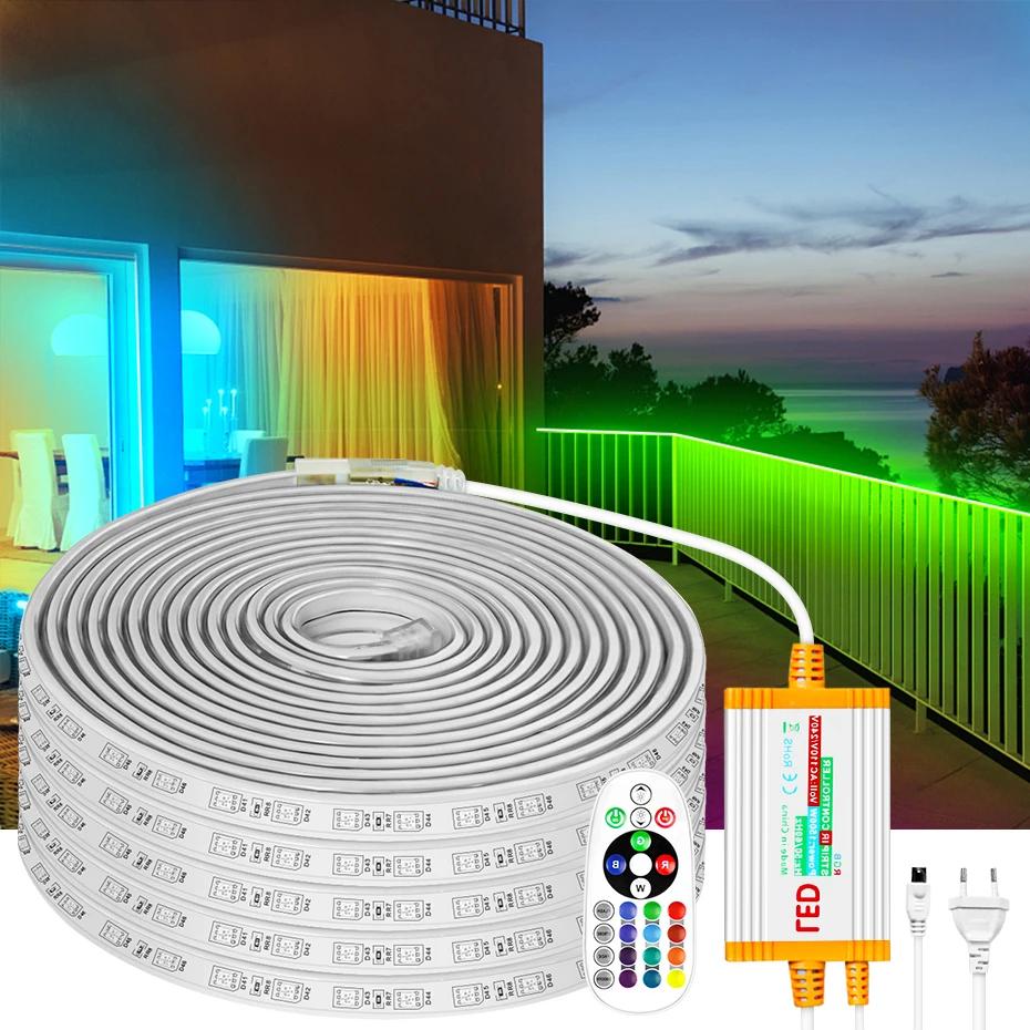  RGB LED Ʈ  ߿  5050,   LED  , 1500W EU  ÷, 220V, 60LEDs/m, 1m-100m